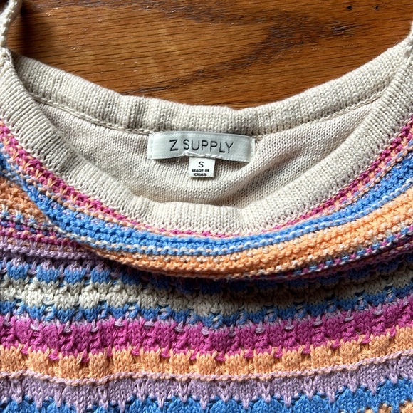 Z Supply SANTA CRUZ STRIPE CROCHET MIDI DRESS - Picture 2 of 3